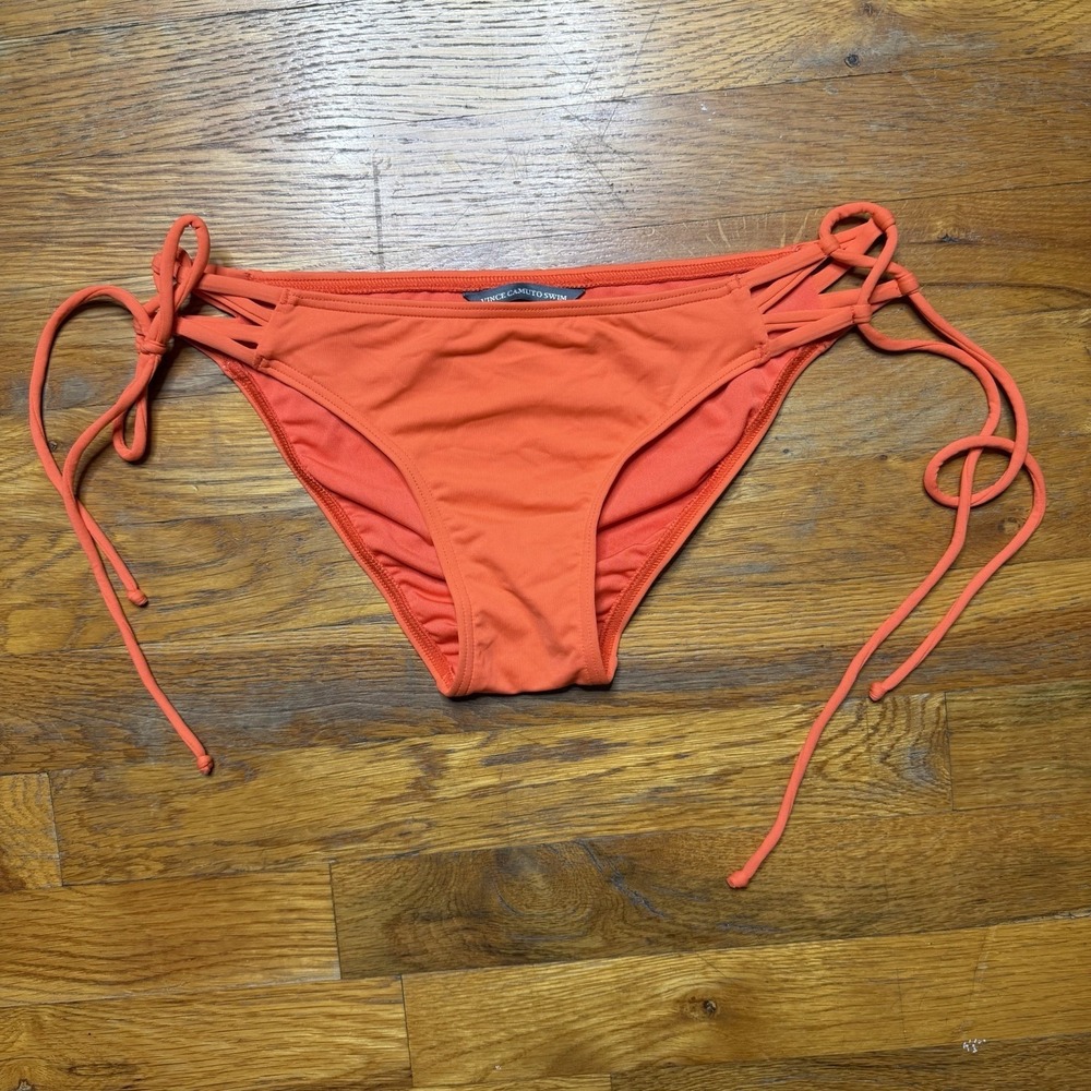 Vince Camuto Women String Bikini Bottoms Orange /โ Coral Medium Side Strap